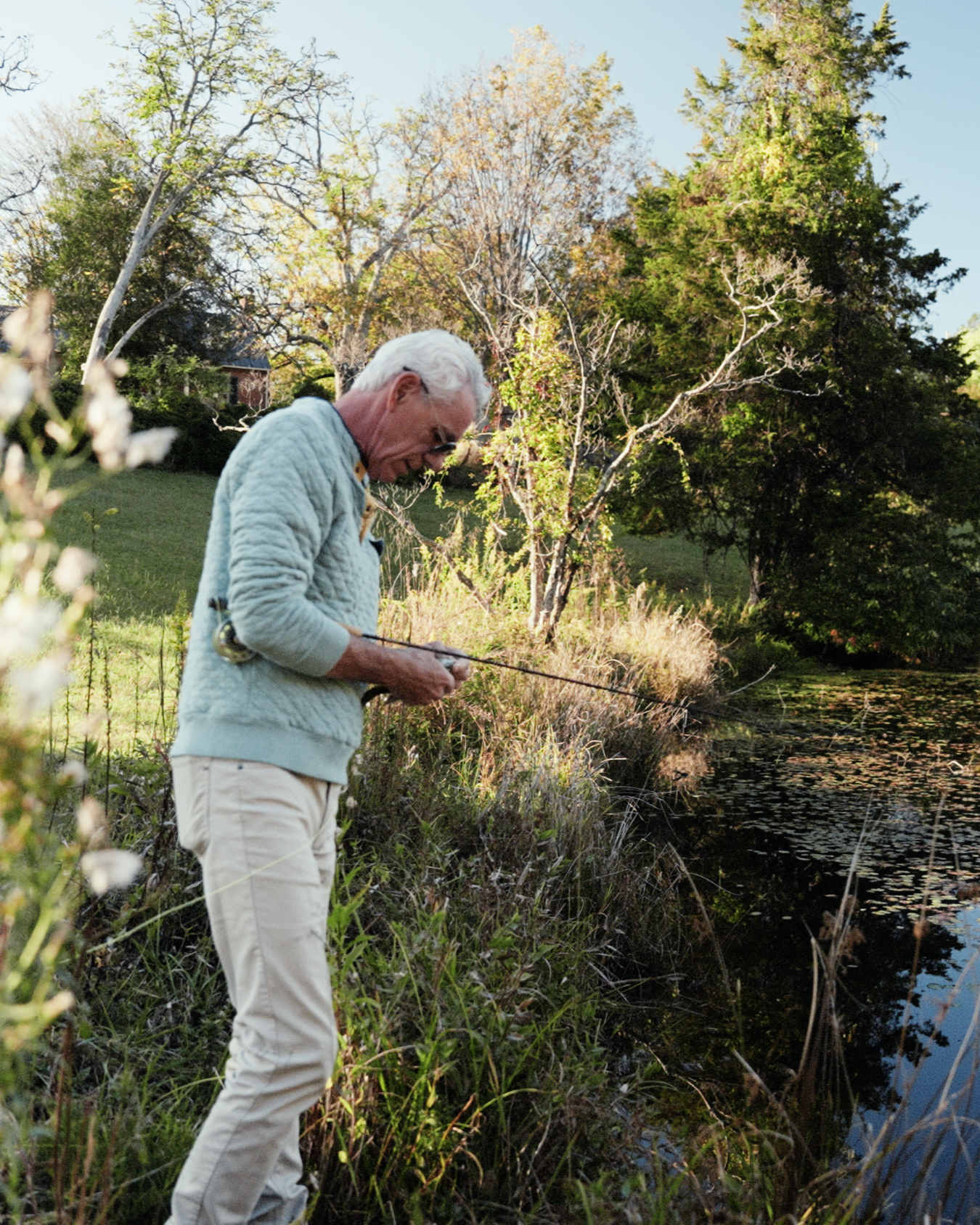Jeff fishing at the pond